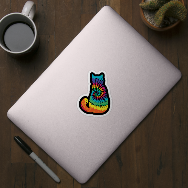 Tie Dye Cat Retro Pattern by aneisha